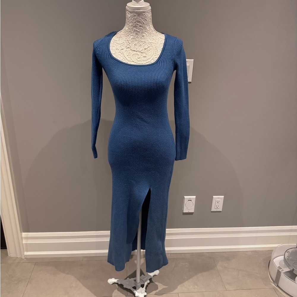 Teal Knit Stretch Dress Sz S (Us 4-6)